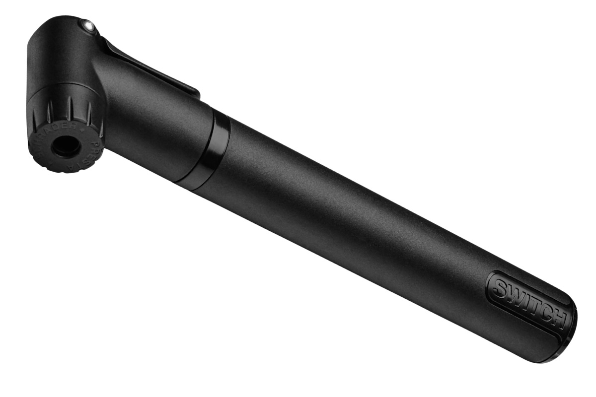 Bomba de cuadro Specialized Air Tool Switch Sport Without Gauge, cuerpo de aluminio, cabezal automático SwitchHitter II para válvulas Presta y Schrader, soporte de montaje para portabidón, presión máxima 120 PSI, diseño duradero y compacto.