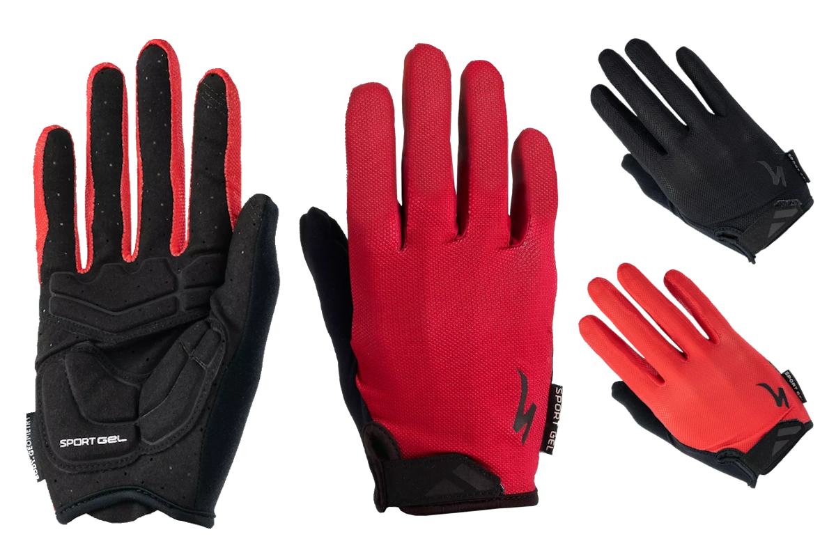 Guantes largos Specialized Body Geometry Sport Gel con acolchado de gel y espuma para reducir vibraciones y mejorar la comodidad. Palma de microfibra, cierre de Velcro® y gran control.