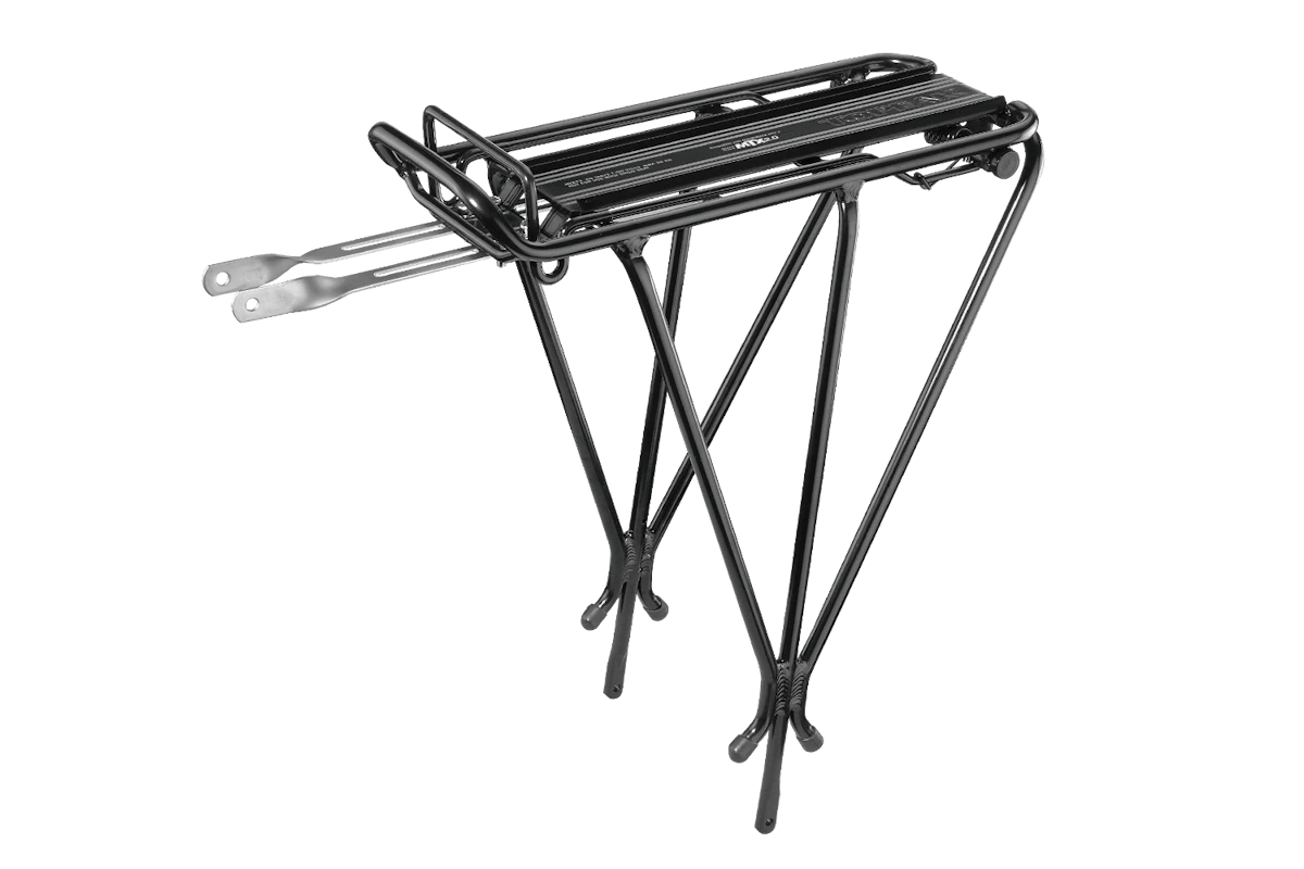 Portabultos trasero Topeak Explorer Non-Disc aluminio negro con clip de muelle - compatible ruedas 26 27.5 y 700C frenos llanta MTX QuickTrack