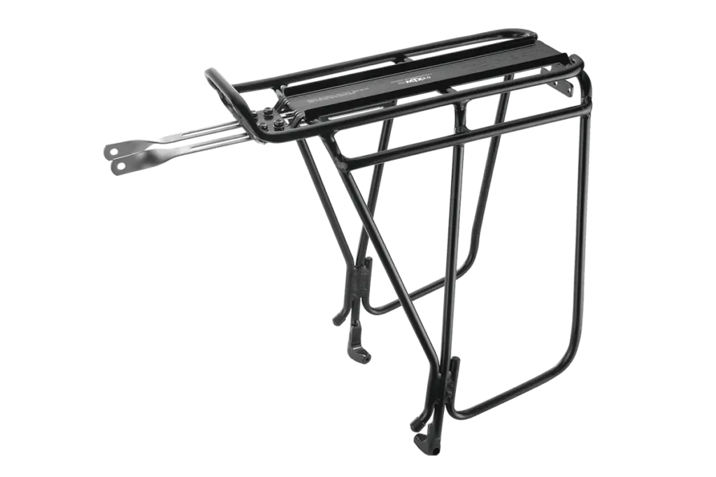 Portabultos trasero Topeak Super Tourist DX Disc aluminio negro con barra lateral alforjas - compatible ruedas 26 27.5 700C frenos disco MTX QuickTrack