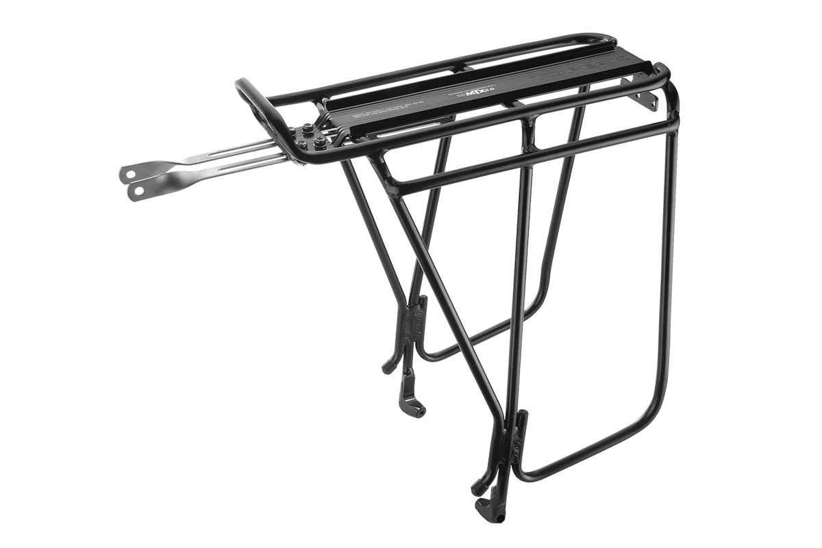 Portabultos trasero Topeak Super Tourist DX Disc aluminio negro con barra lateral alforjas - compatible ruedas 26 27.5 700C frenos disco MTX QuickTrack