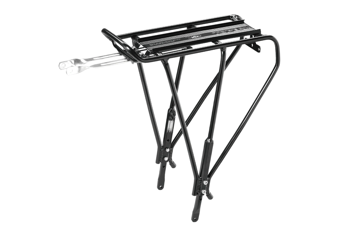 Portabultos trasero Topeak Uni Explorer Non-Disc aluminio negro patas ajustables - universal ruedas 24-29 y 700C frenos llanta placa MTX QuickTrack