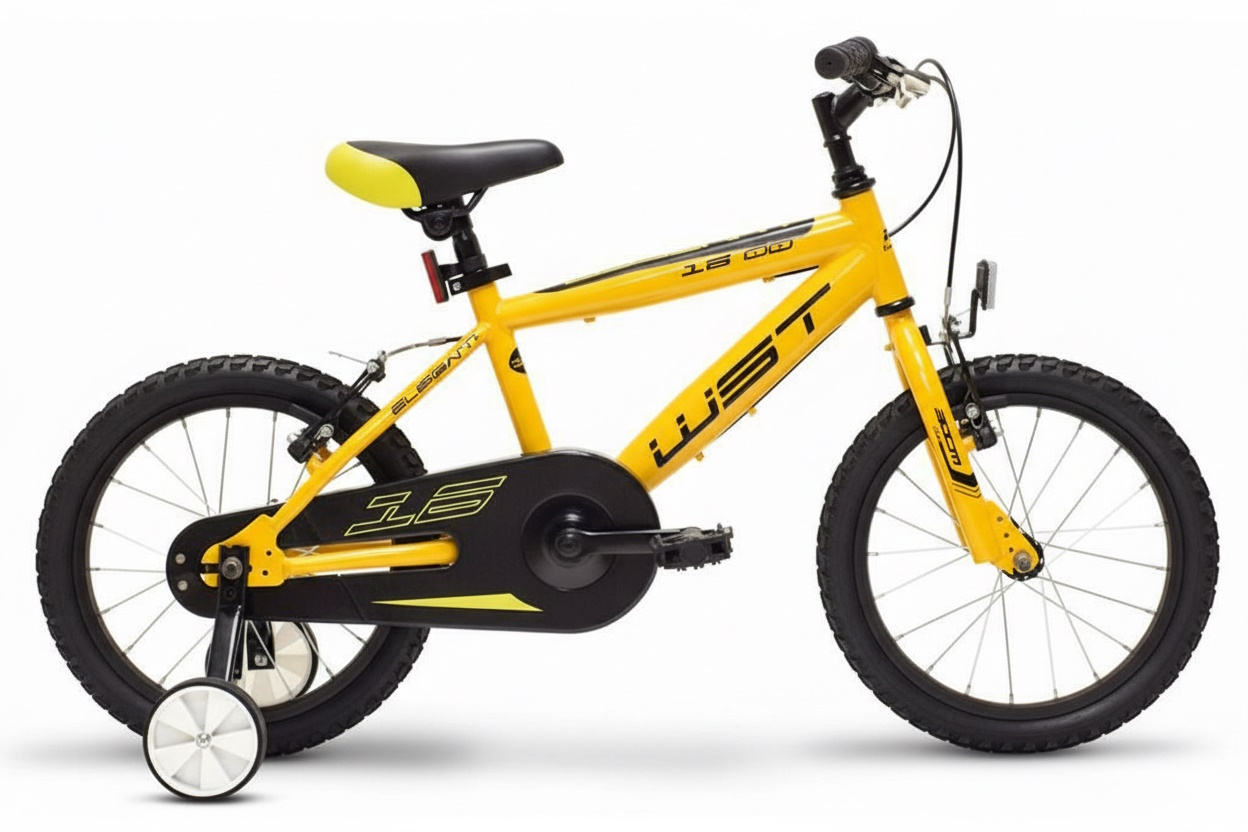 Bici infantil WST 16" Elegance Amarillo Radiante con cubrecadena y timbre