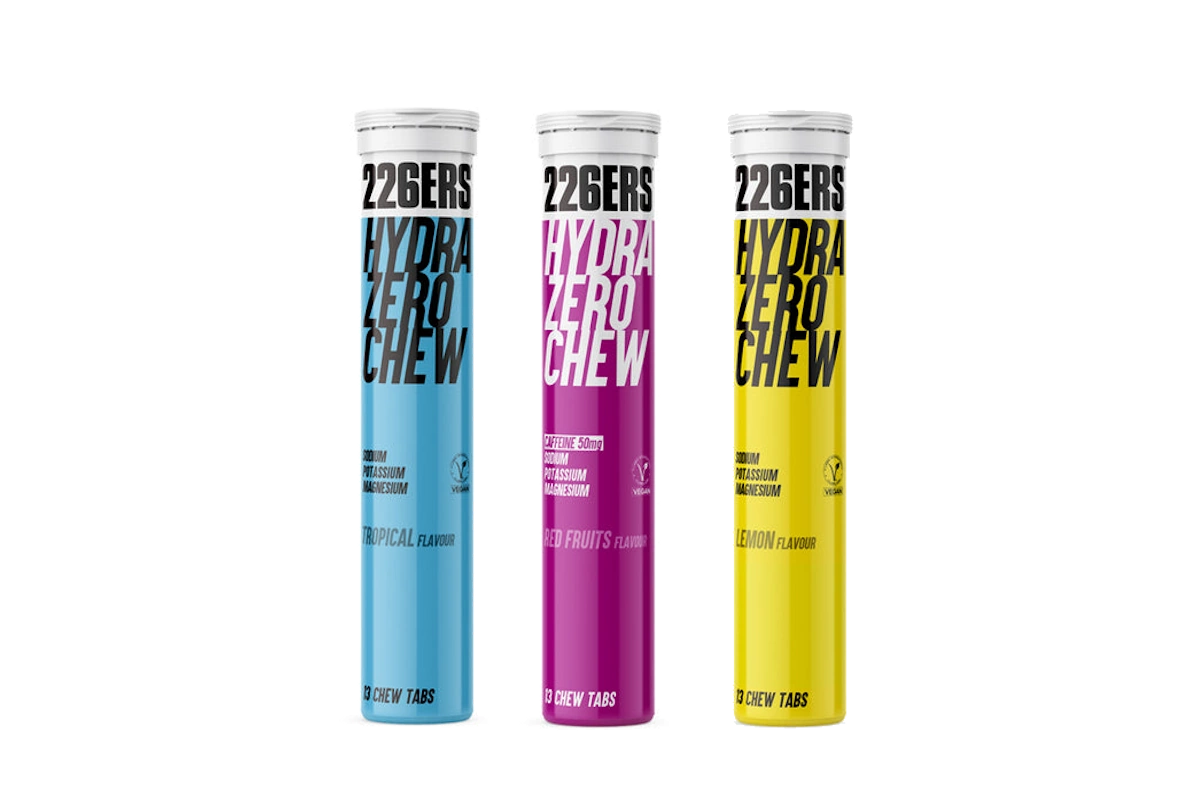 "Tubos HYDRAZERO Chew Salts 226ERS sabor limón, tropical y frutos rojos"