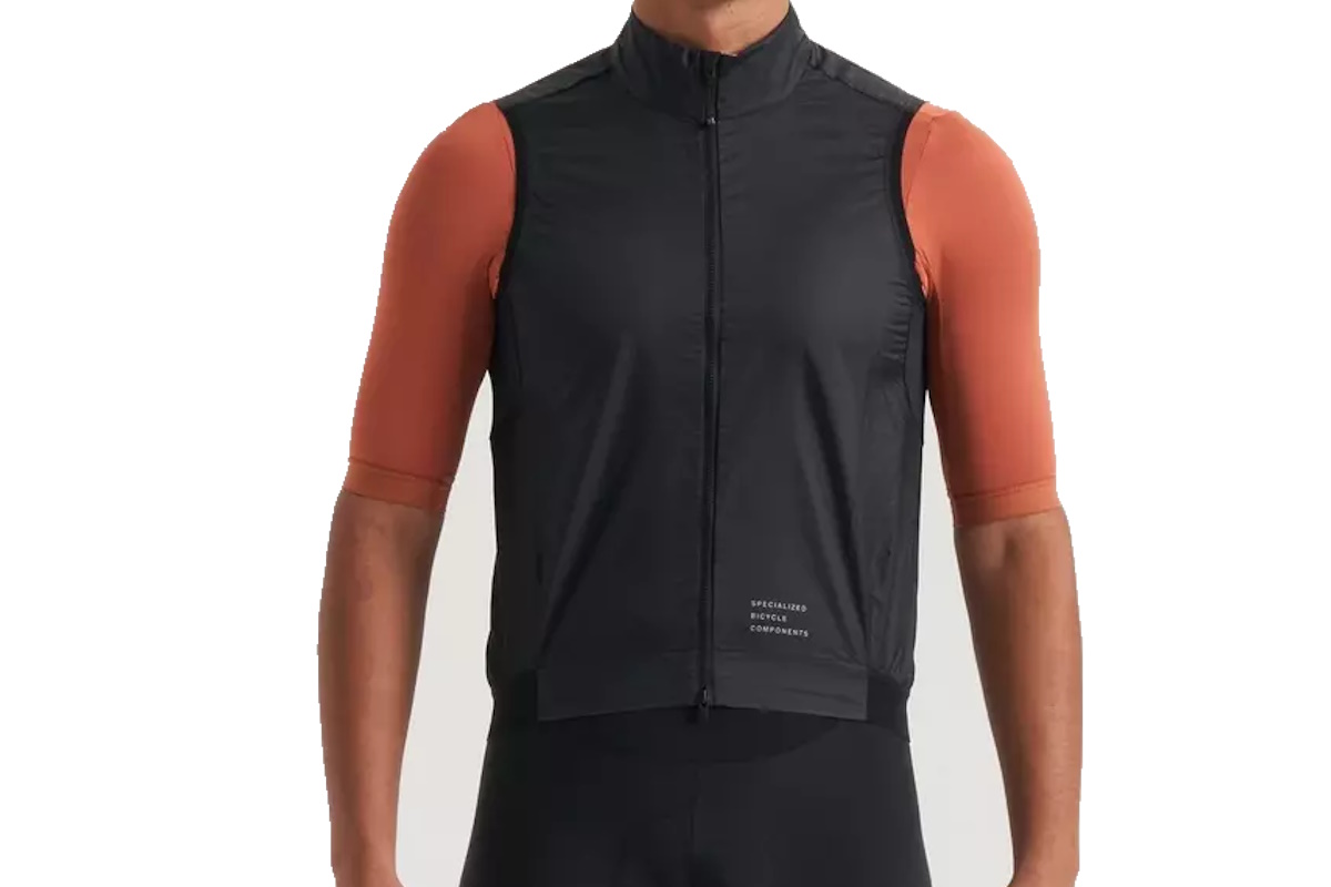 Specialized Prime Wind Vest Hombre, chaleco cortavientos, ligero y compacto, frontal ripstop, espalda transpirable