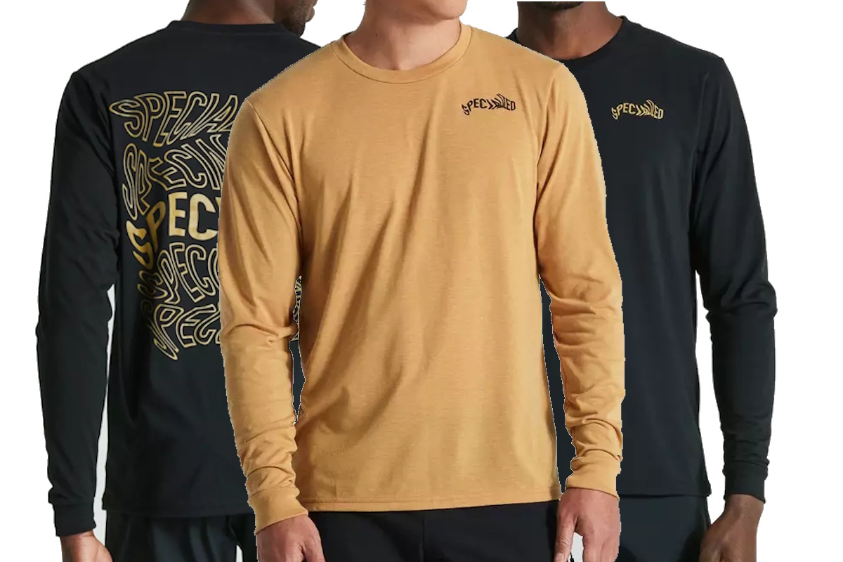 Specialized Warped Manga Larga Unisex 2023, algodón premium y doble logo