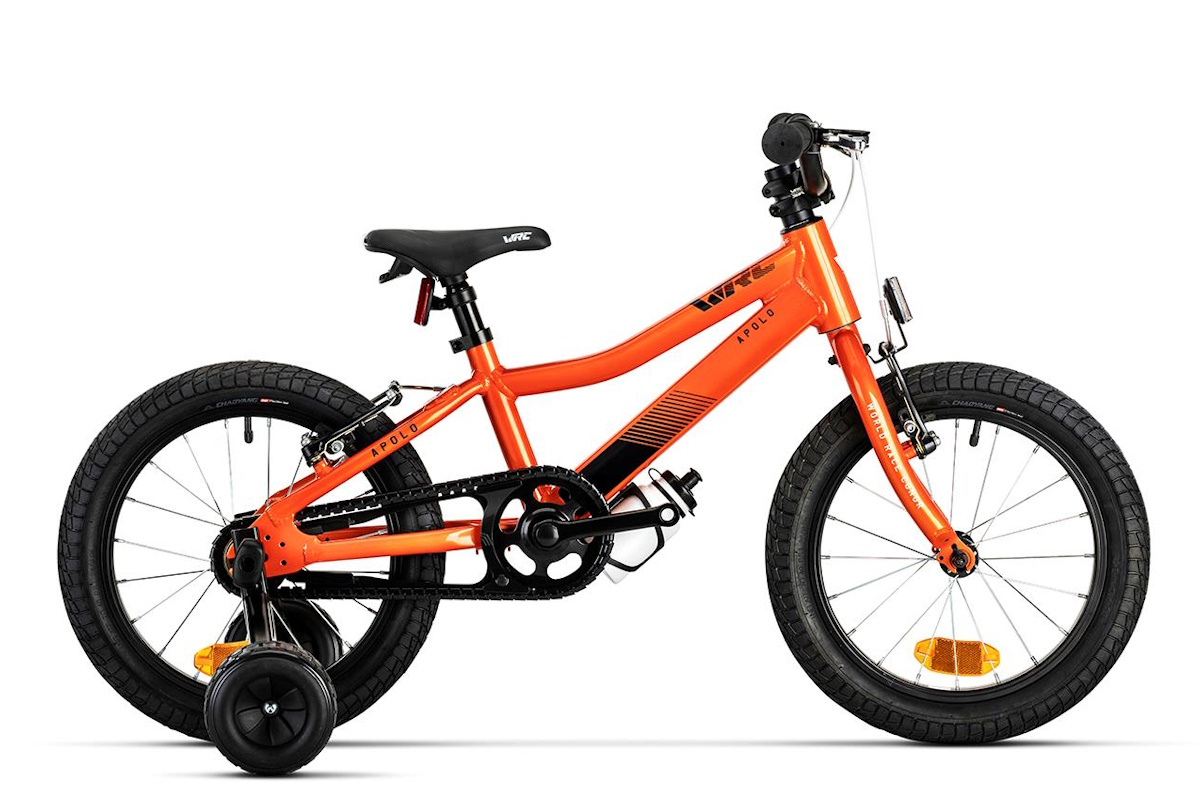 Bicicleta niño 3 a 6 años – 16″ – ruedines – Aluminio – WRC APOLO – Naranja  – THEBIKE