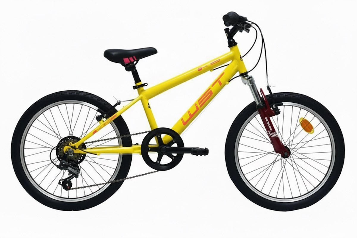 MTB infantil 20" con horquilla de suspensión, Shimano TY‑21, RevoShift 6V y V‑Brake de aluminio. Ruedas WST con cierre rápido. En thebike.es vendemos bicicletas, no juguetes.