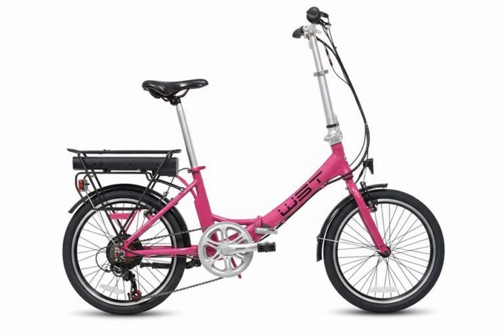 bicicleta eléctrica plegable WST 20 pulgadas aluminio con motor trasero 250W