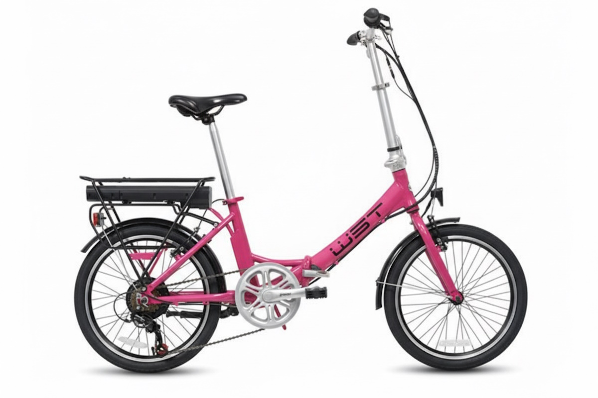 bicicleta eléctrica plegable WST 20 pulgadas aluminio con motor trasero 250W