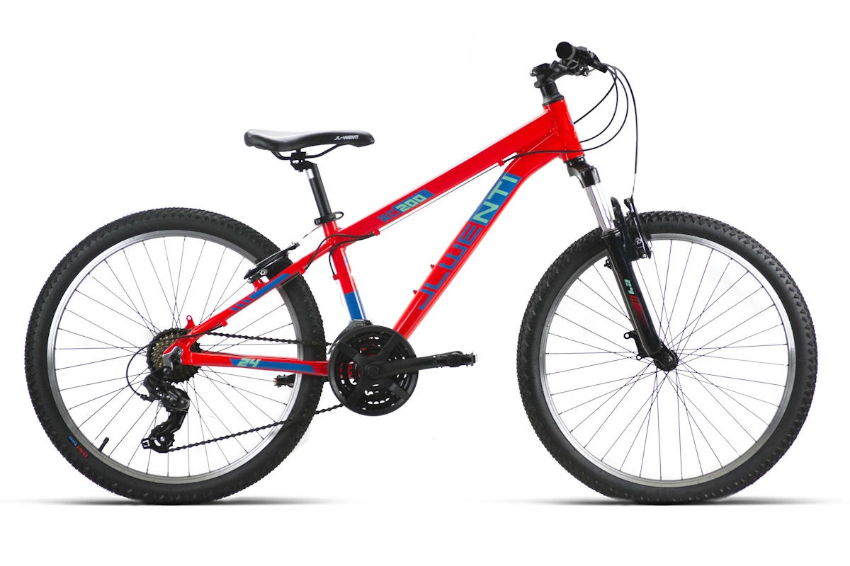 Bicicleta infantil 24 pulgadas JL Wenti aluminio naranja con Shimano Tourney, 21 velocidades, cuadro ligero, componentes originales, ideal para niños y jóvenes ciclistas.