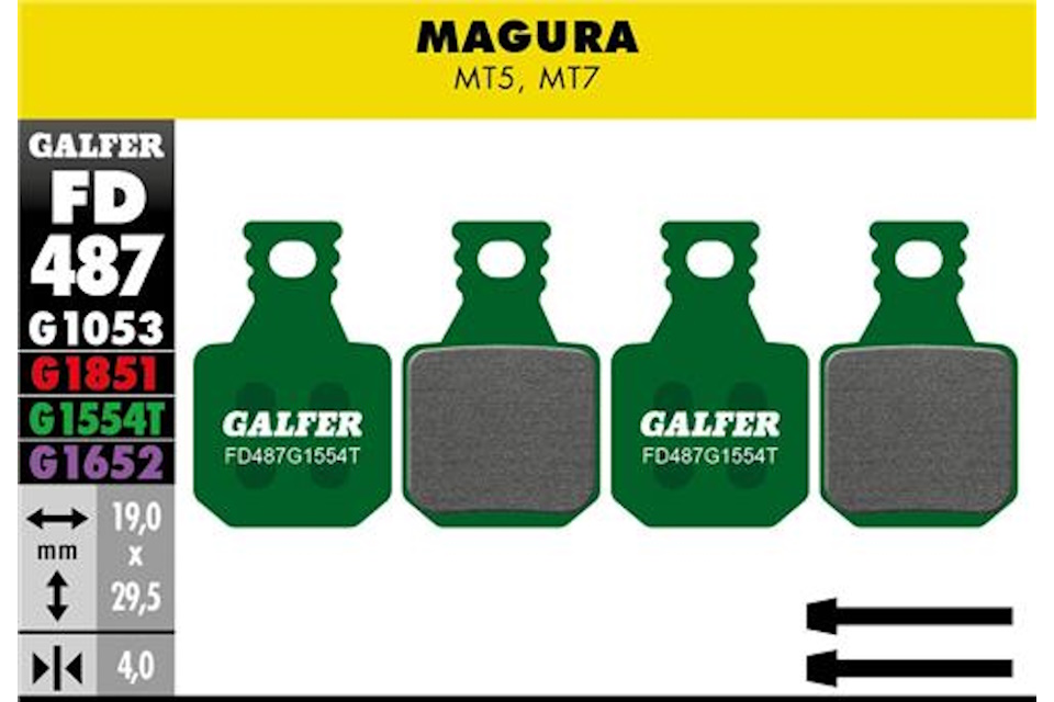 Pastillas de freno Galfer FD487Pro - G1554T - Magura MT5 - MT7