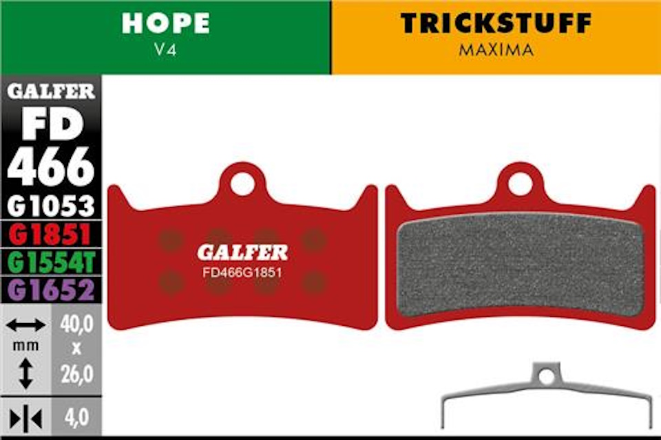 Pastillas de freno Galfer FD466 - G1851 - Hope