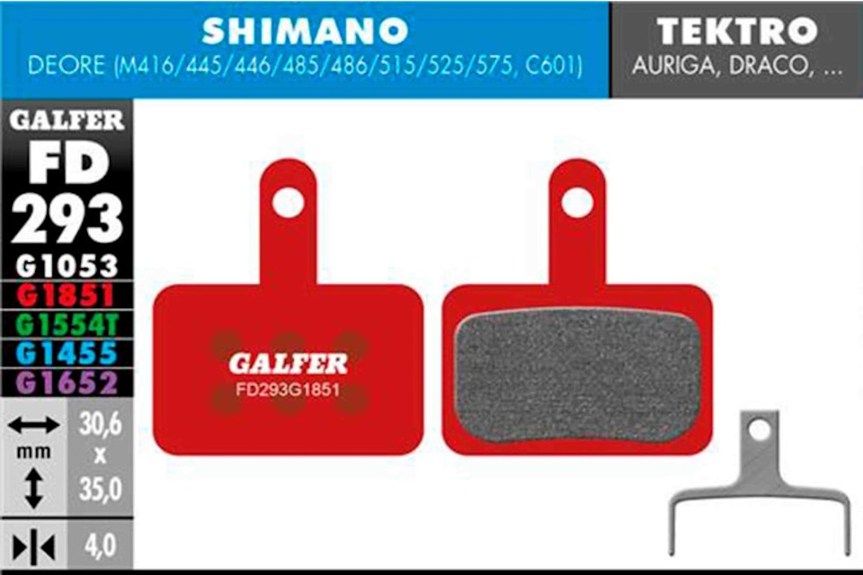 Pastillas de freno Galfer FD293 - G1851 - Shimano