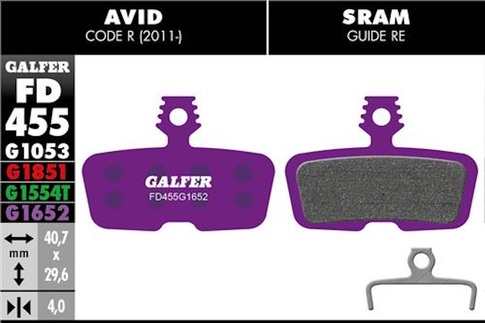 Pastillas de freno Galfer FD455 - G1652 - Sram - Avid