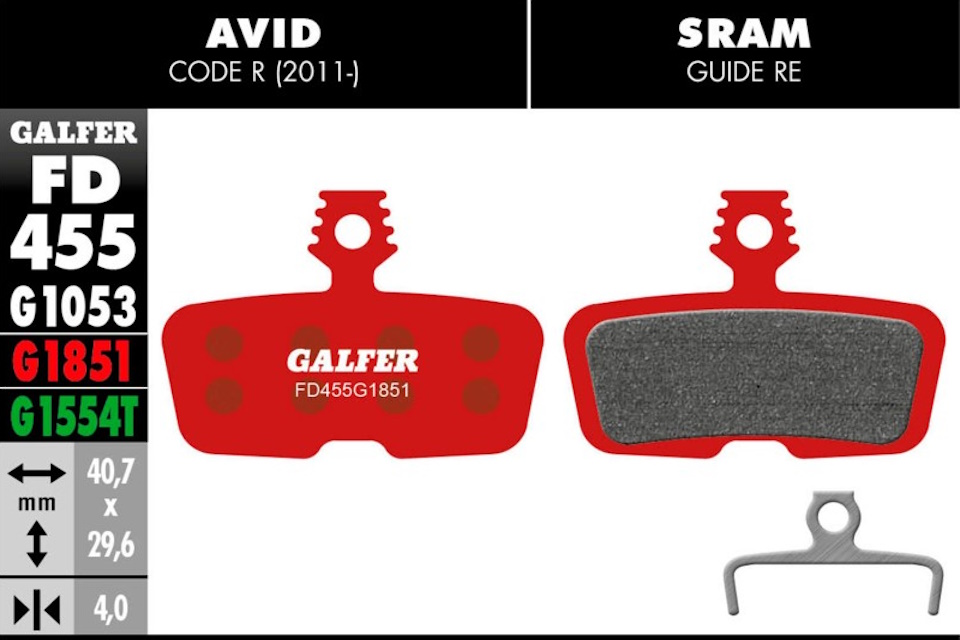 Pastillas de freno Galfer FD455 - G1851 - Sram