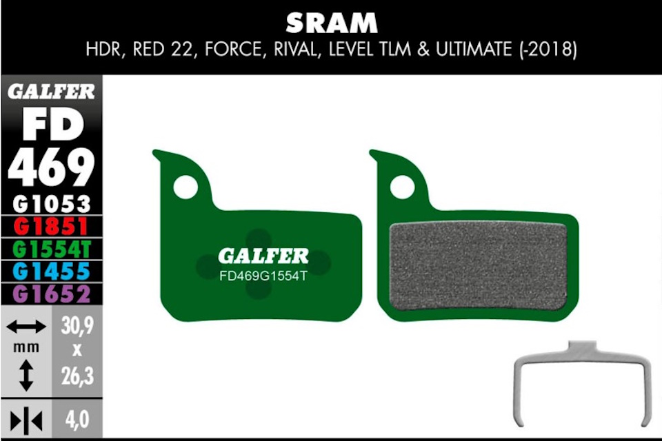 Pastillas de freno Galfer FD469 - Pro - G1554T - Sram