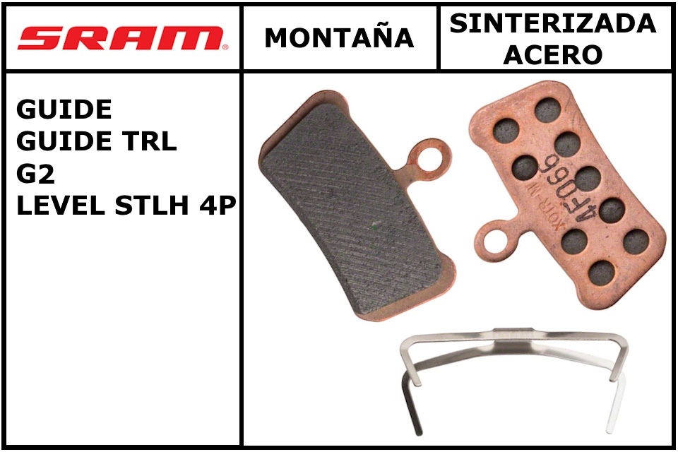 Pastillas de freno Sram Trail Guide/TRL/G2/Level Metálica Acero
