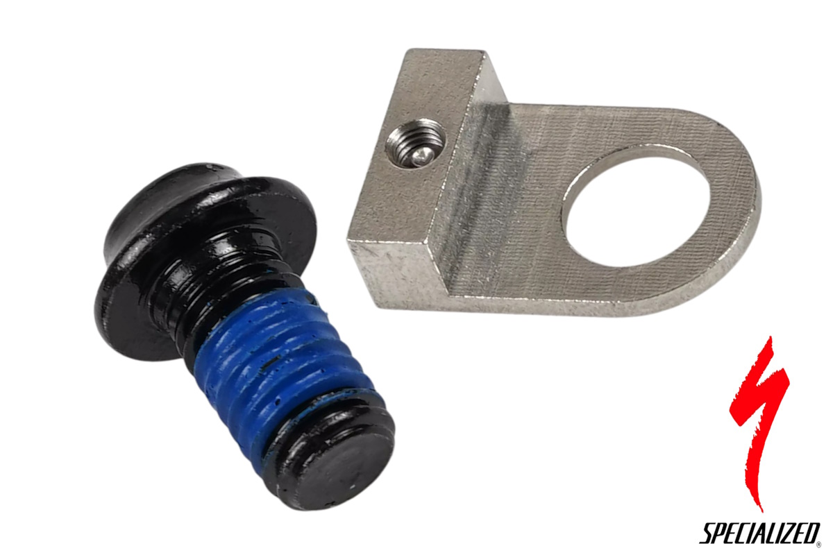 Perno y arandela de montaje de extensión de amortiguador original Specialized S160500002 para Stumpjumper, Rhyme y Levo 2016-2018, repuesto compatible y seguro.