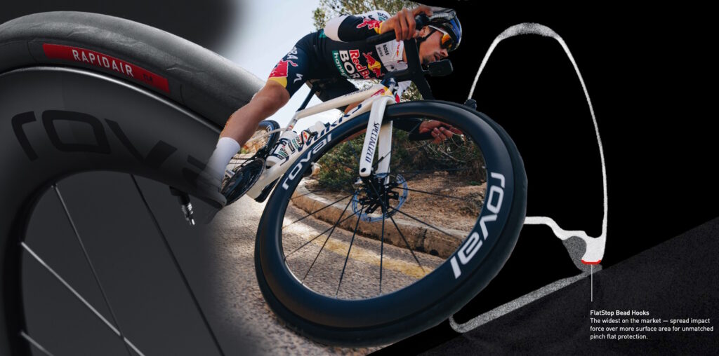 Ruedas Roval Rapide CLX Sprint, CLX III y CL III de Specialized, disponibles en thebike.es, distribuidor oficial. Imagen de las nuevas ruedas de carretera diseñadas para máxima aerodinámica, ligereza y rendimiento en competición.