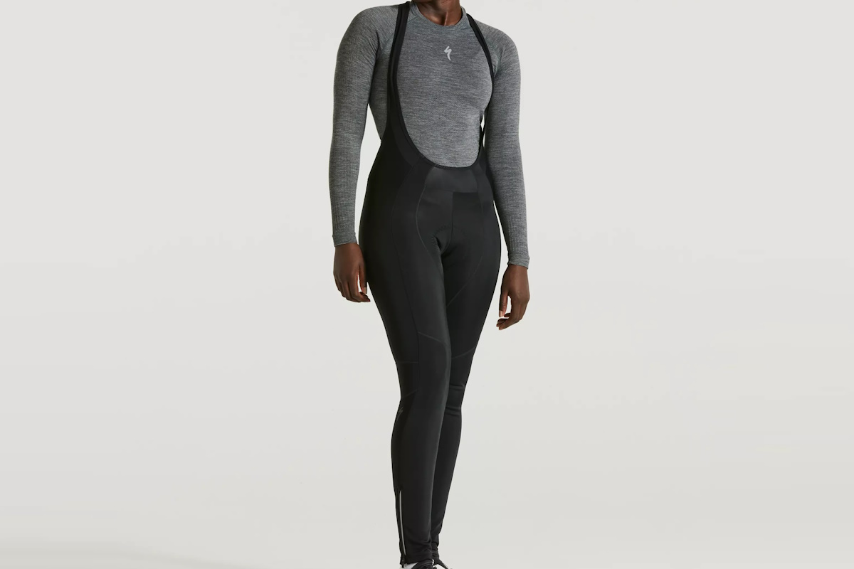 Culote largo Specialized SL Expert Soft Shell para mujer, diseño térmico con tejido resistente al viento y al agua.