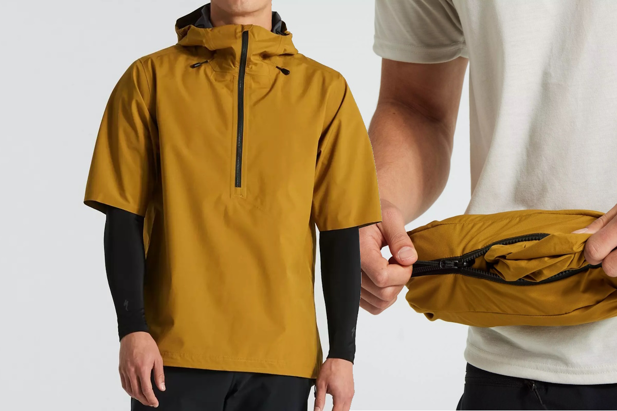 Impermeable Specialized Trail-Series de manga corta 2023, triple capa impermeable y capucha ajustable para ciclistas.