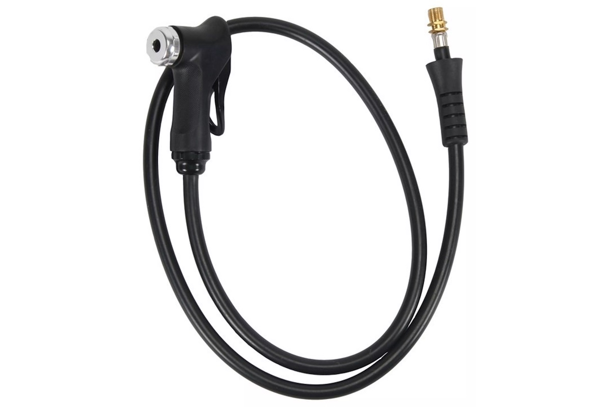 Cabezal y manguera Specialized Air Tool Pro SwitchHitter Head/Hose, repuesto original para bomba de piso, compatible con válvulas Presta y Schrader, manguera roscada para base de aluminio fundido, tecnología SwitchHitter II.