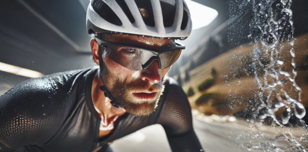 Ciclista ascendiendo una montaña, simbolizando el esfuerzo y la perseverancia en la vida y los proyectos de emprendimiento. Reflexión sobre la importancia de no abandonar antes de alcanzar el éxito