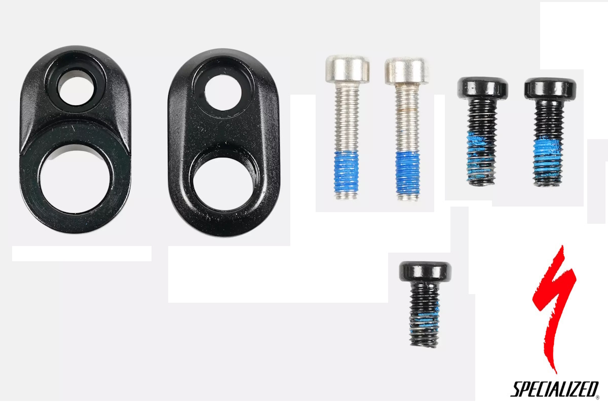 Kit de hardware de repuesto para punteras deslizantes DRO MY23 P.Series, Specialized, incluye pernos y placas.