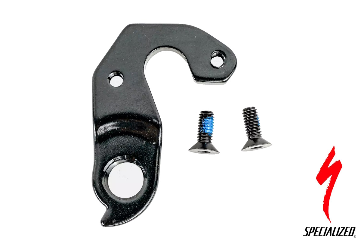 Patilla de cambio para bicis de carretera con freno de llanta, compatible con todos los desviadores, acabado anodizado negro, Specialized.