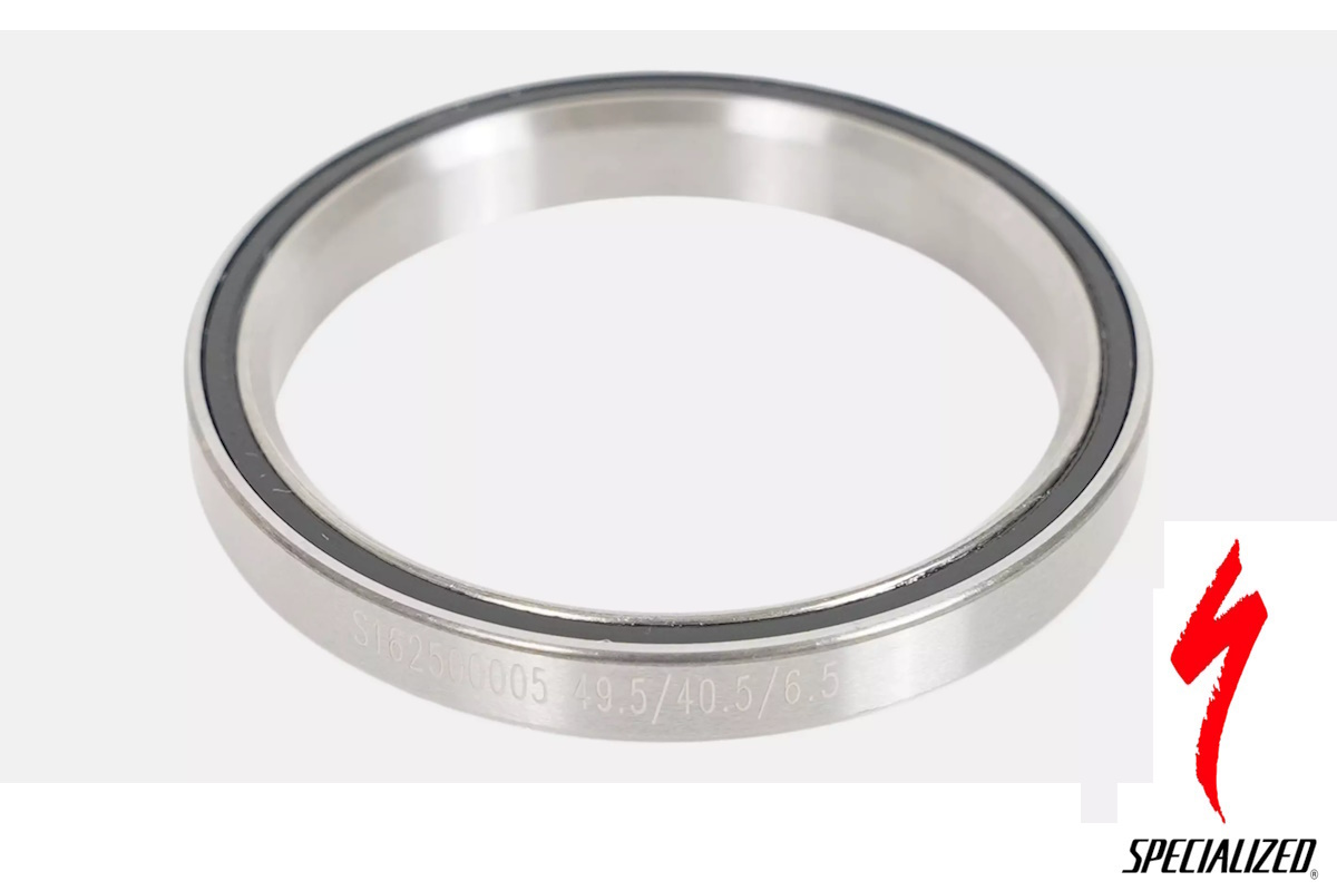 Rodamiento dirección Specialized S162500005, 49.5x40.5x6.5mm, 45x45 grados, acero de alta resistencia, Specialized Tarmac SL8/SL7, repuesto original.