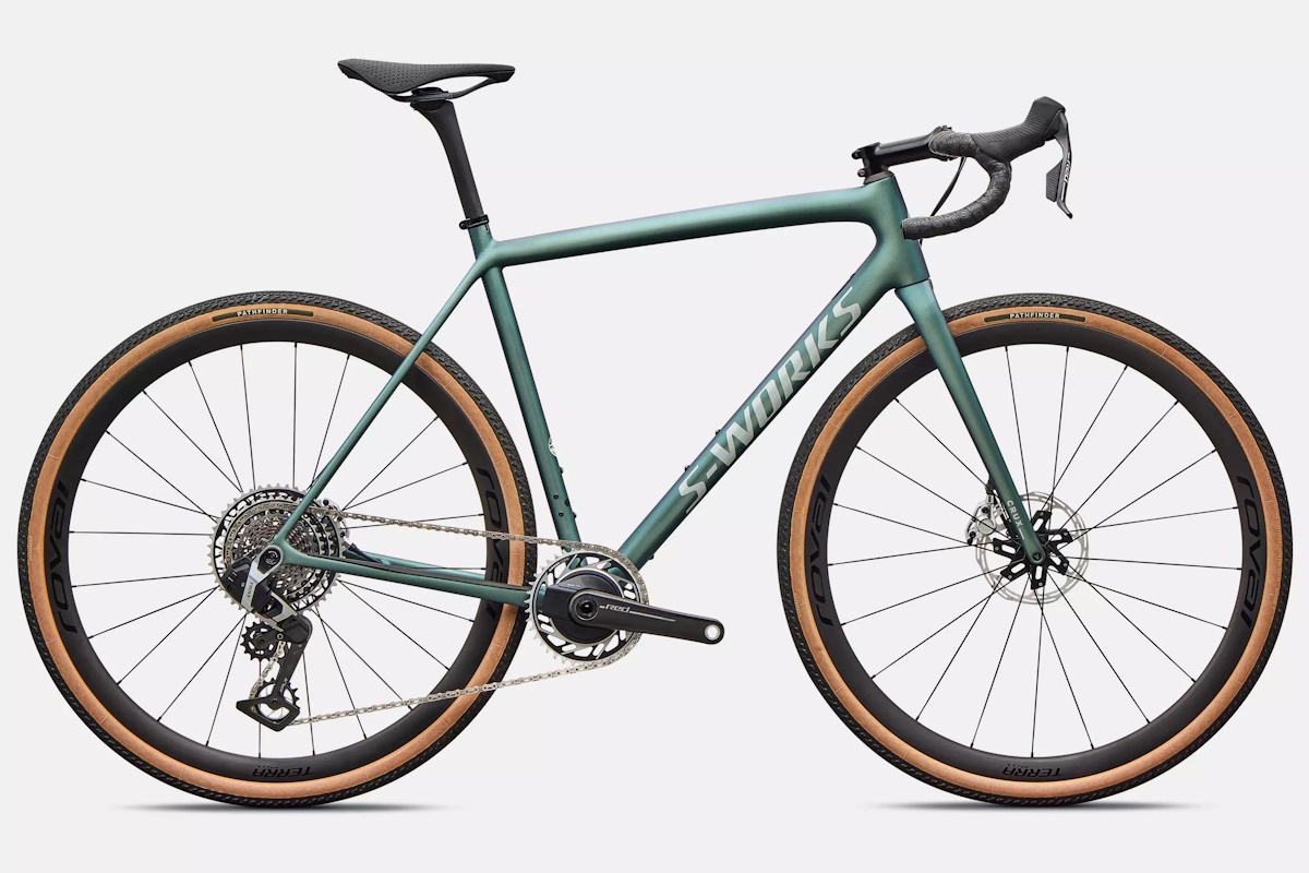 Bicicleta de gravel S-Works Crux 2026 con SRAM RED XPLR, cuadro de carbono ultraligero, ruedas Roval Terra CLX II y componentes prémium. Oportunidad única en modelo anterior.