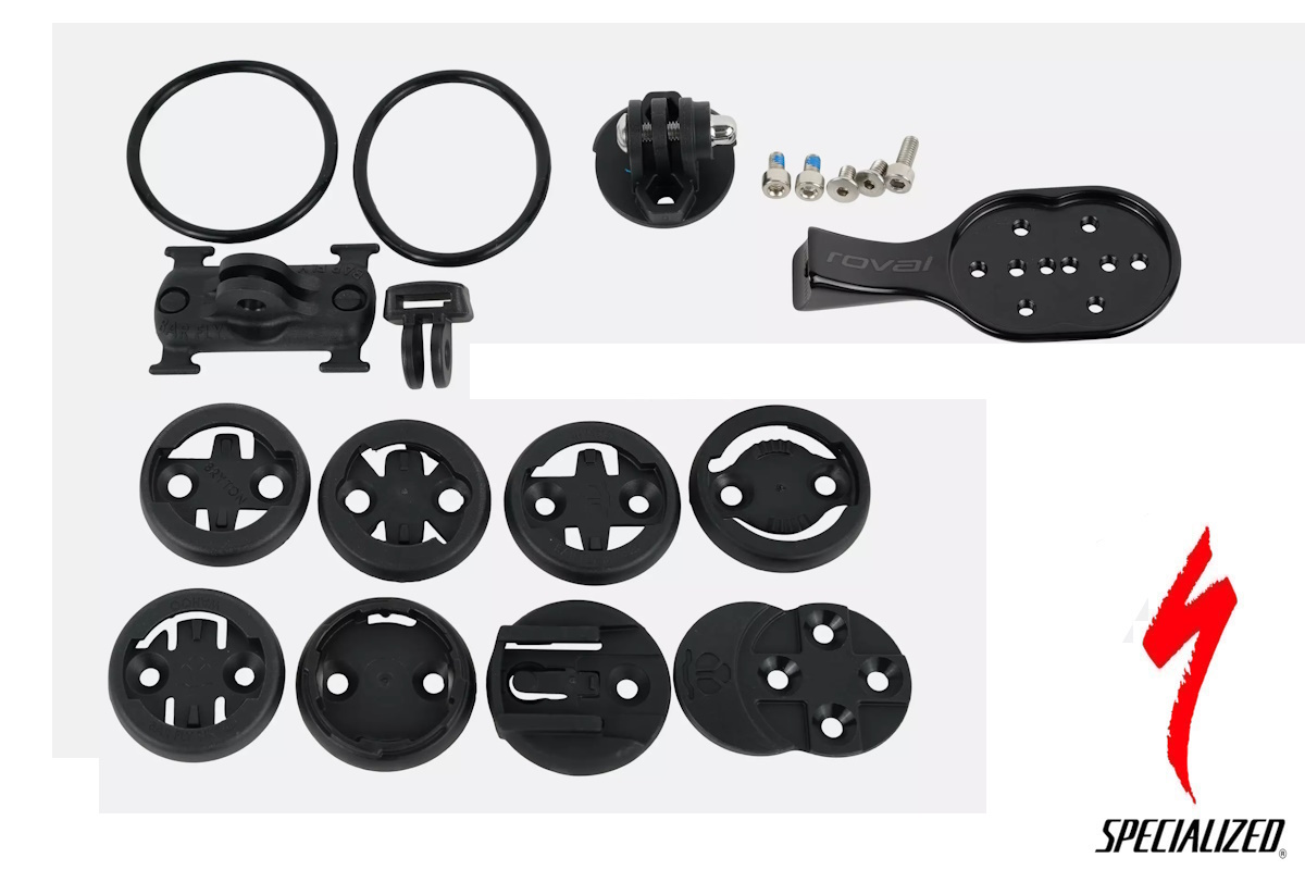 Soporte de accesorios S219900058 para cockpits Roval Alpinist y Rapide, compatible con Garmin, GoPro y luces Specialized Stix.