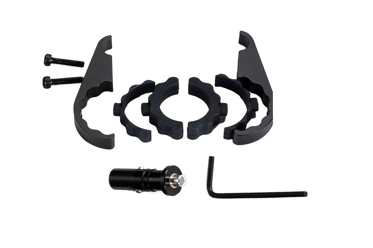 Soporte de manillar adicional para luz delantera Flux Elite, compatible con diámetros de barra de 25,4 mm y 31,8 mm.