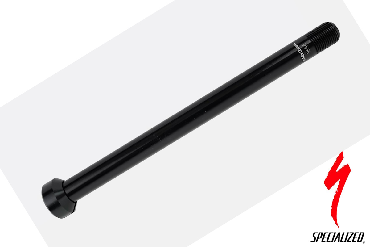 Eje pasante trasero atornillable S180200007 para bujes traseros 142x12 mm Specialized, cabeza Allen 5 mm, longitud 164 mm.
