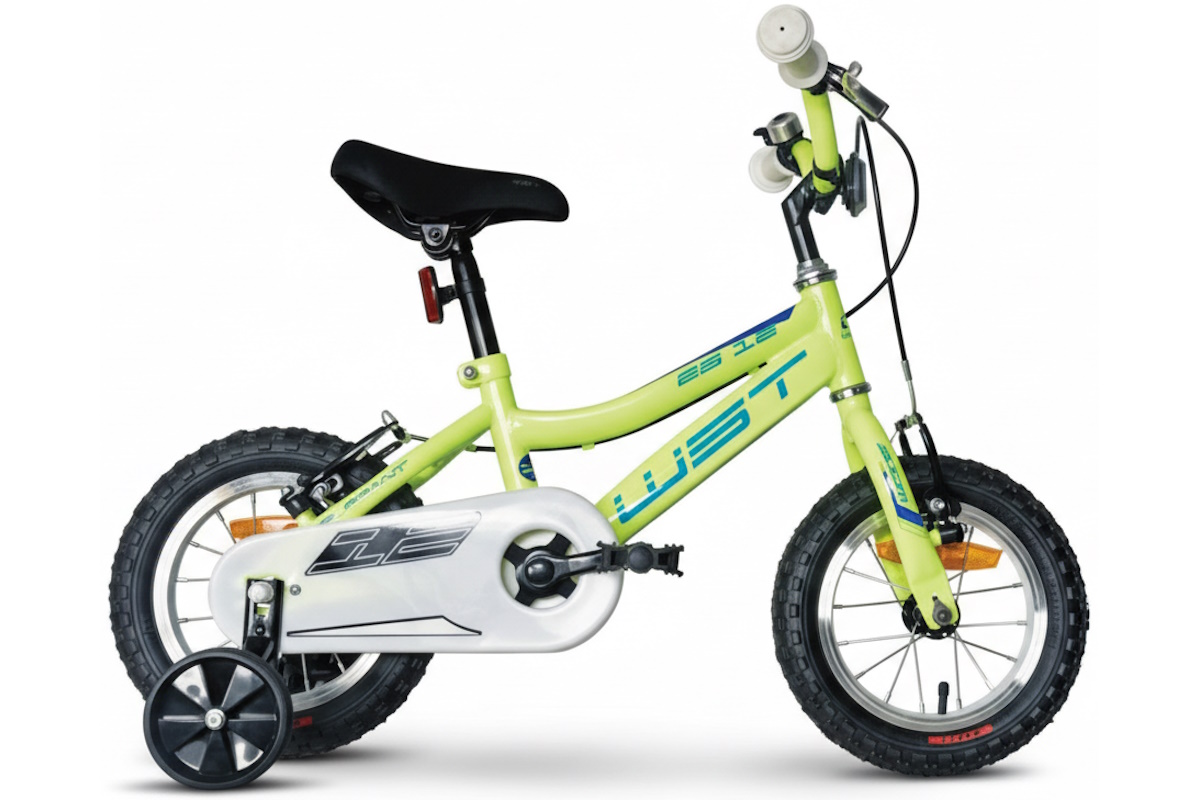 Bici infantil WST 12" verde con estabilizadores y cubrecadena