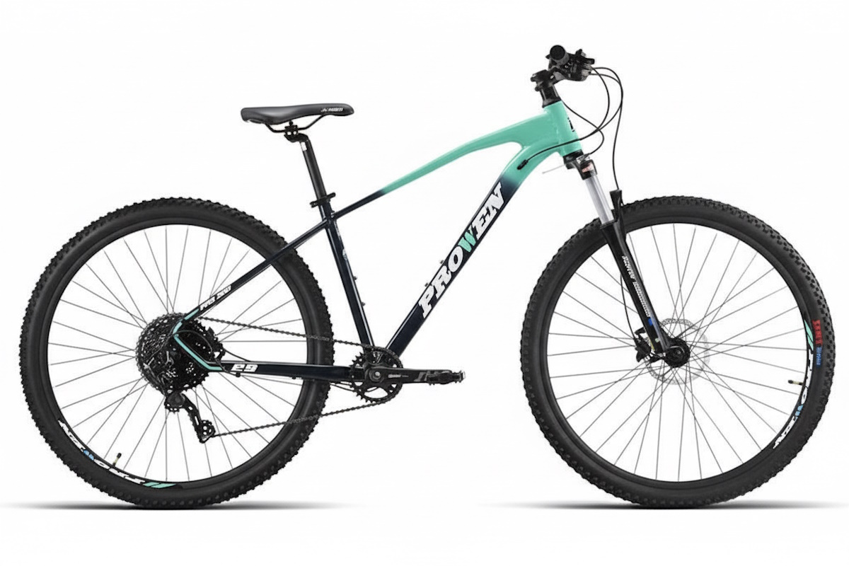 MTB aluminio JL‑Wenti PRO300 29 con horquilla Suntour XCM30, frenos hidráulicos y transmisión 11v cassette 11–46T, cables internos.