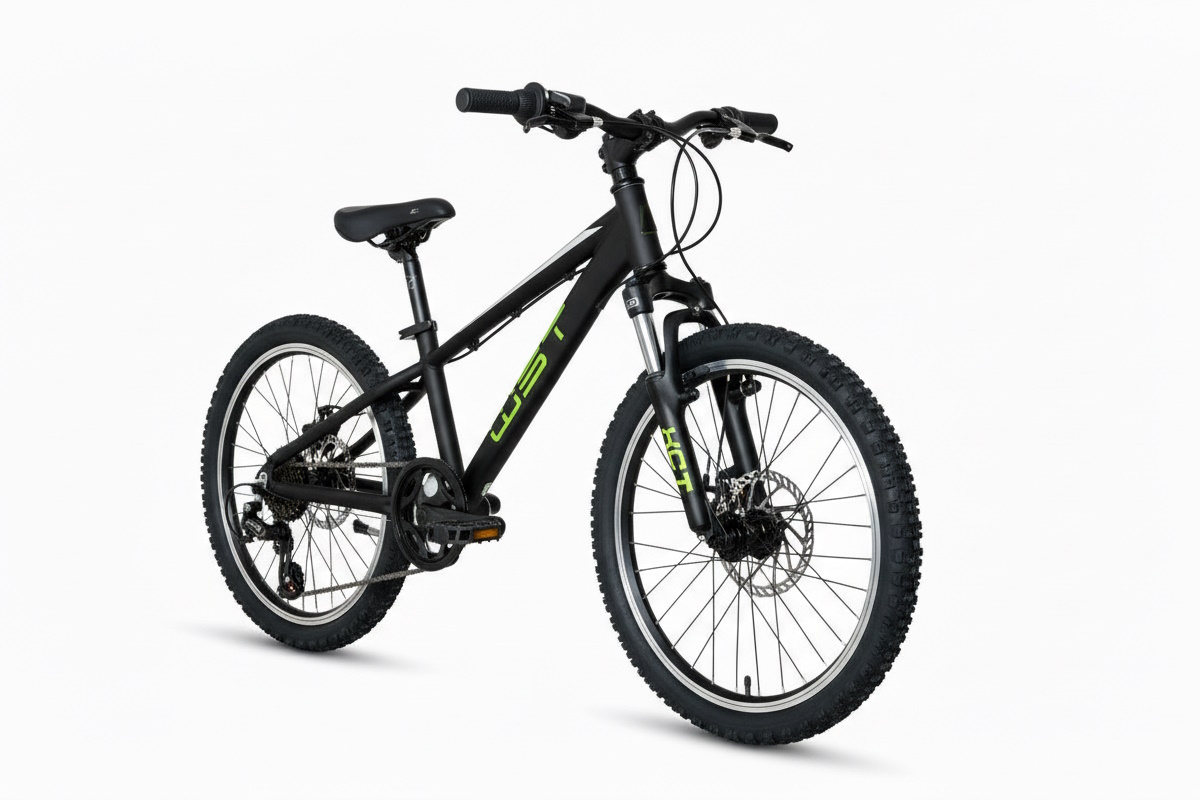 Bicicleta de montaña de aluminio de 20 pulgadas con suspension delantera, freno de disco y Shimano 7v WST Cosmo 20"