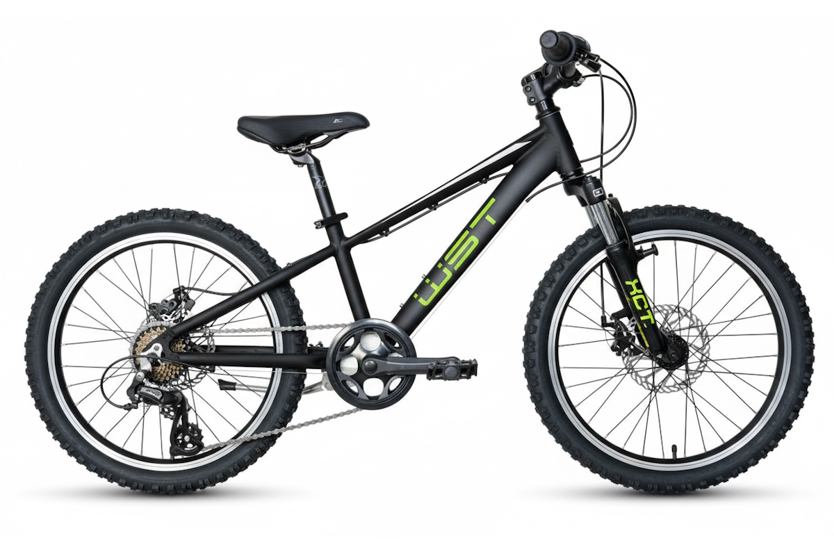 Bicicleta de montaña de aluminio de 20 pulgadas con suspension delantera, freno de disco y Shimano 7v WST Cosmo 20"