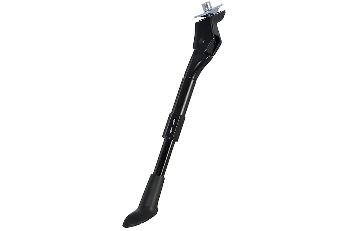 Caballete central OXC Mammoth negro, compatible con e‑bikes. Pata Heavy Duty ajustable para ruedas de 26" a 28" y capacidad hasta 35 kg. Ideal para bicicletas eléctricas pesadas.