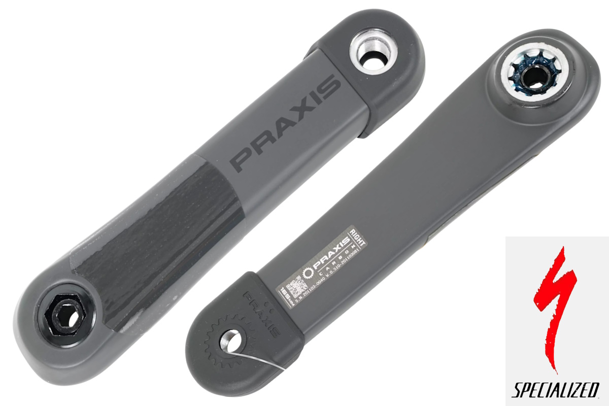 Brazo cigüeñal drive side carbono Praxis ISIS Gen.2 888818739820 165mm para Levo Brose S-Works (con funda goma). ¡Cuidado falsificaciones! Original 2019-2021.