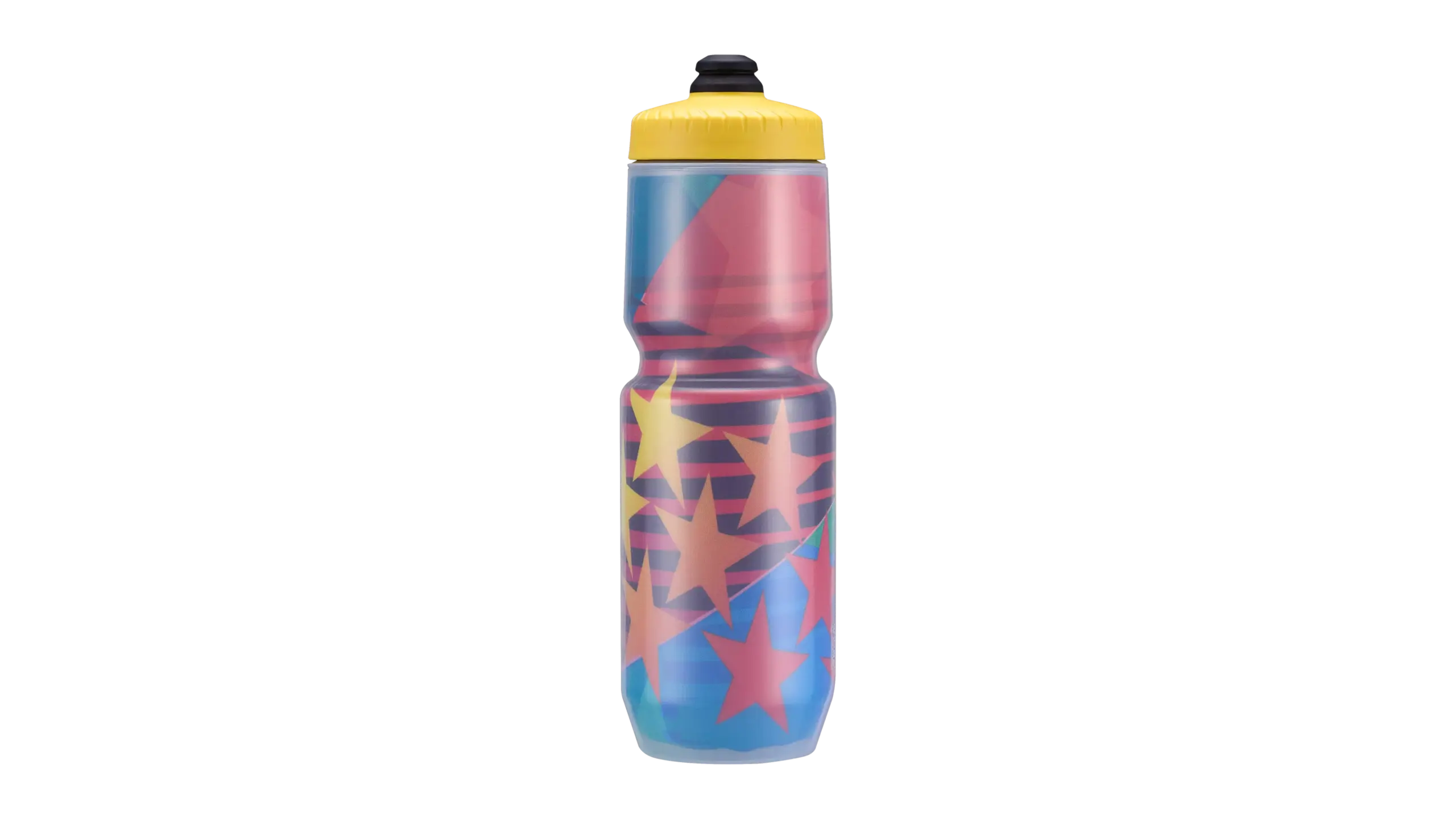 Bidón Specialized Purist Insulated Chromatek MoFlo 2.0 Stars Collage, bidón exprimible BPA-Free con tapa MoFlo 2.0 antifugas al cerrar