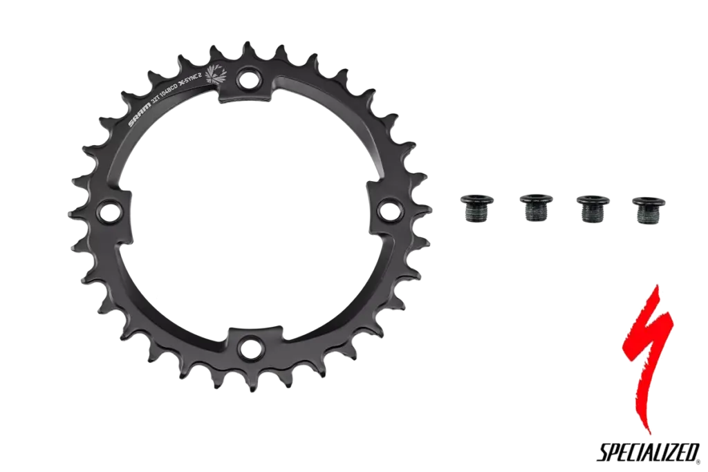 Plato estrecho-ancho de acero para SRAM Eagle 1x 12v, 104 mm BCD y 32T. Recambio para modelos Turbo compatibles (ver listado). Referencia SKU:S201400002.