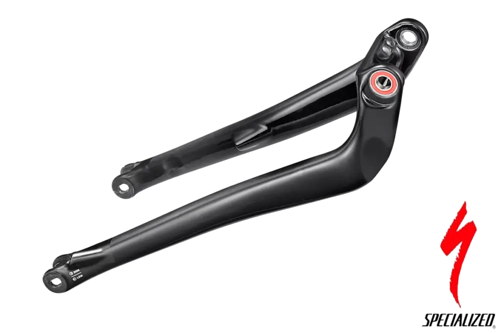 Vaina de carbono FACT de recambio para Turbo Levo Gen.3 con rueda 27,5", puntera 148 x 12 mm y eje pasante. Recambio Specialized SKU:S211500003.