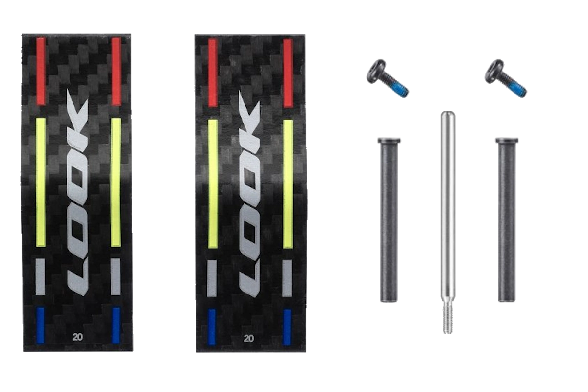 Kit de láminas LOOK Kéo Blade Carbon 20 con herramienta y ejes para ajustar tensión del pedal