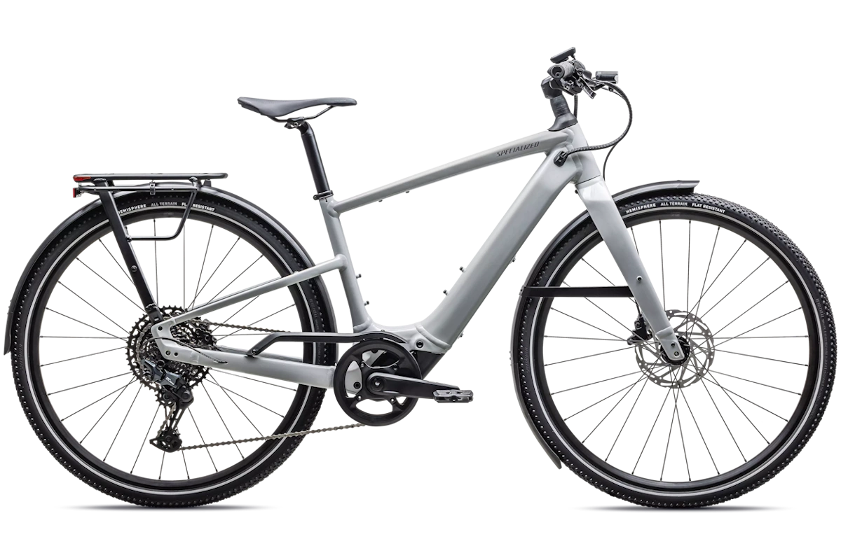 Specialized Vado SL 2 5.0 EQ e-bike urbana equipada con motor Specialized SL 1.2 de 320W, batería integrada 520Wh, Future Shock 3.1, portaequipajes MIK HD y guardabarros