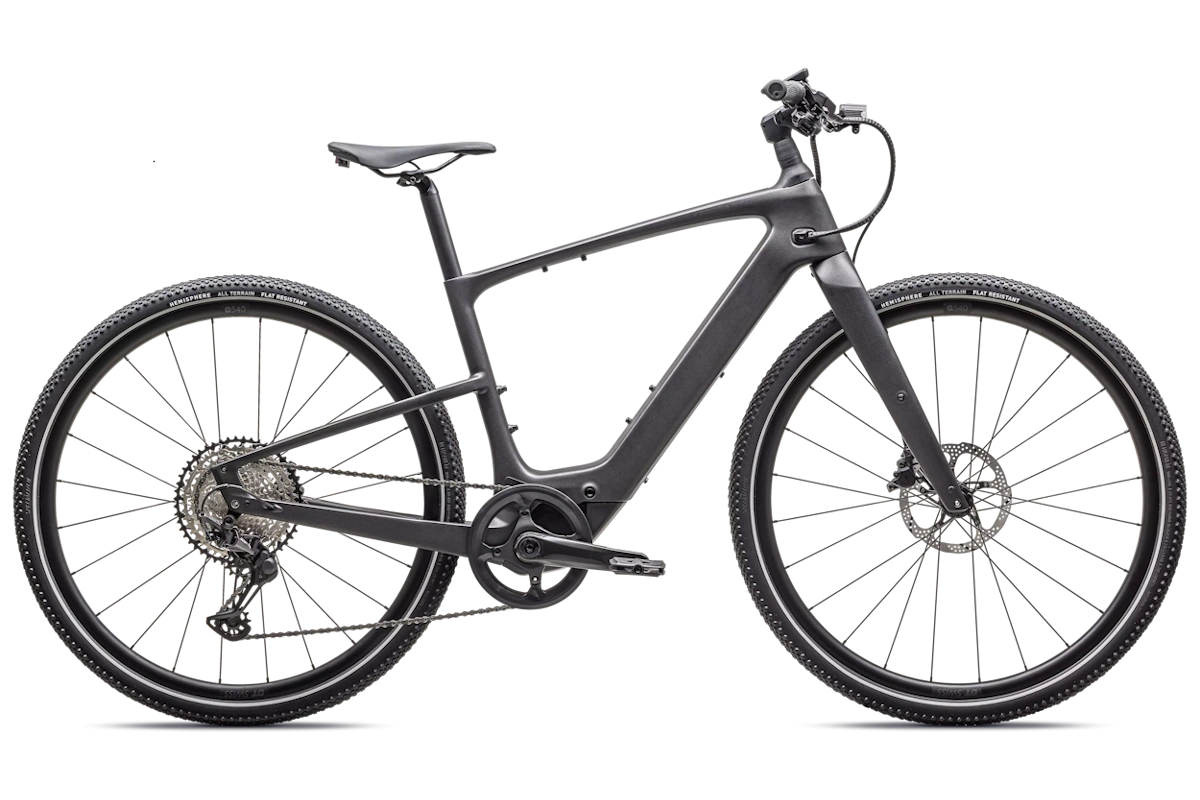Specialized Vado SL 6.0 Carbon 2 (Turbo Vado SL 2 Carbon) e-bike ligera para commuting y fitness con motor Specialized SL 1.2 de 320W, batería integrada 520Wh y Future Shock 3.2 - Color: Satin Black Micro Speckle / Obsidian Frost