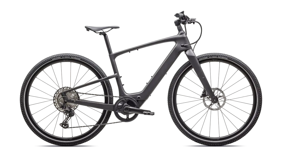 Specialized Vado SL 6.0 Carbon 2 (Turbo Vado SL 2 Carbon) e-bike ligera para commuting y fitness con motor Specialized SL 1.2 de 320W, batería integrada 520Wh y Future Shock 3.2 - Color: Satin Black Micro Speckle / Obsidian Frost
