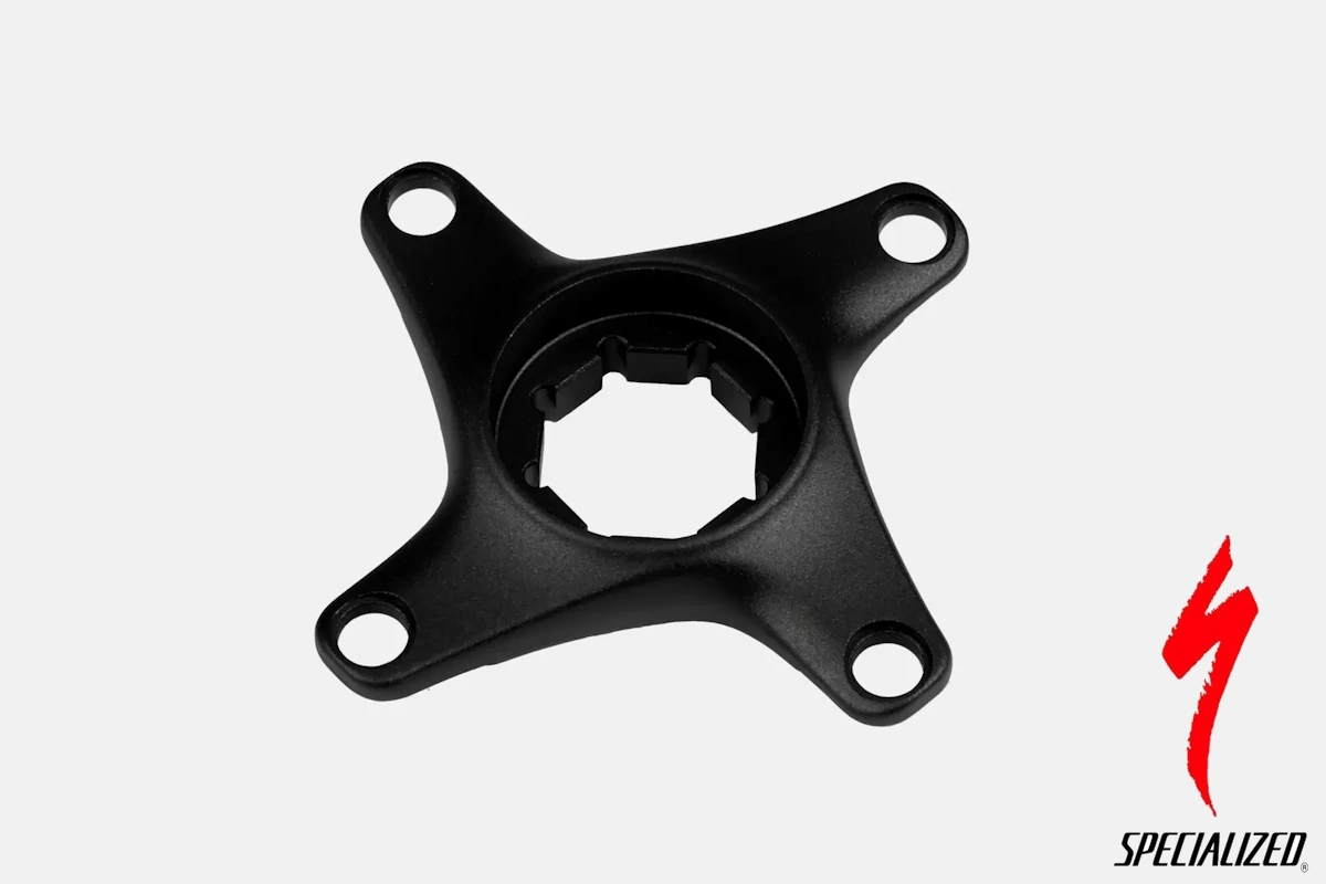 Compra la araña Specialized para motor Brose Alu o Brose Mag. Repuesto original con BCD 104 mm, 4 pernos y línea de cadena de 49 mm. Disponible en thebike.es.
