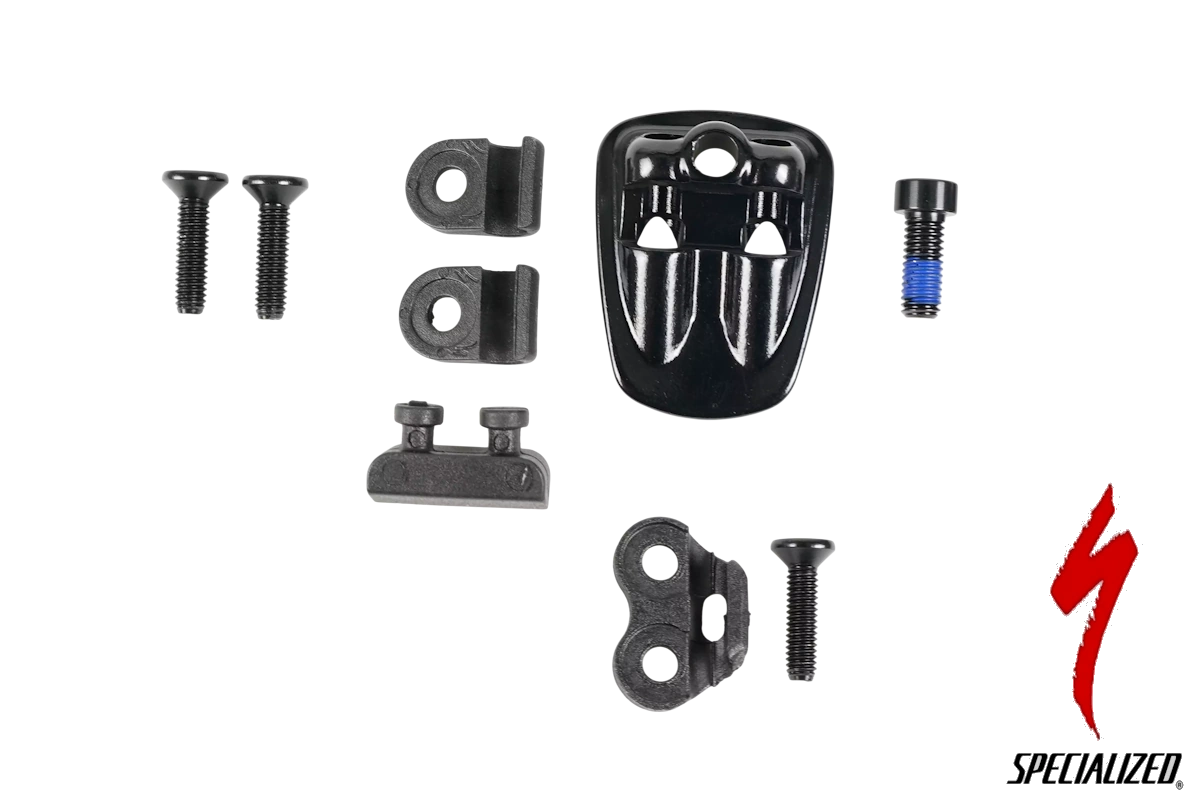 Compra el kit de guías de cable Specialized S186500012 para MTB de aluminio doble suspensión 2016-2018. Incluye clips de freno, hood scoop y tornillería.